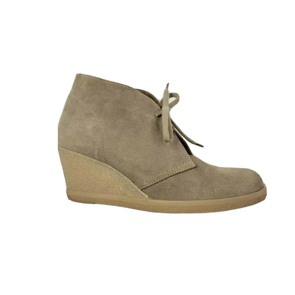 J Crew Womens Tan Suede Wedge Ankle Boots Size 10